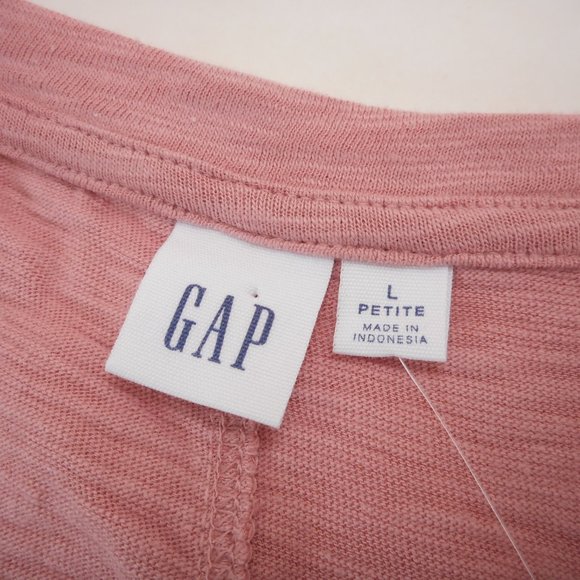 Gap Women's Size L Petite Sleeveless Tank Dress Pink V-neck 100% Cotton - Picture 4 of 6